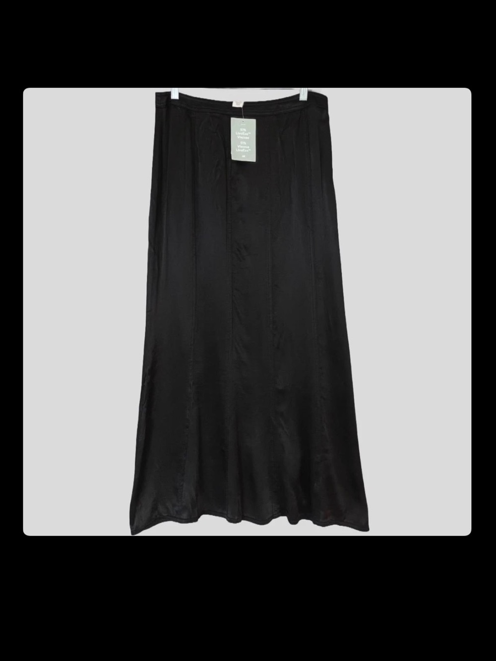 BNWT H & M $65 Sleek Black Satin Maxi Skirt
